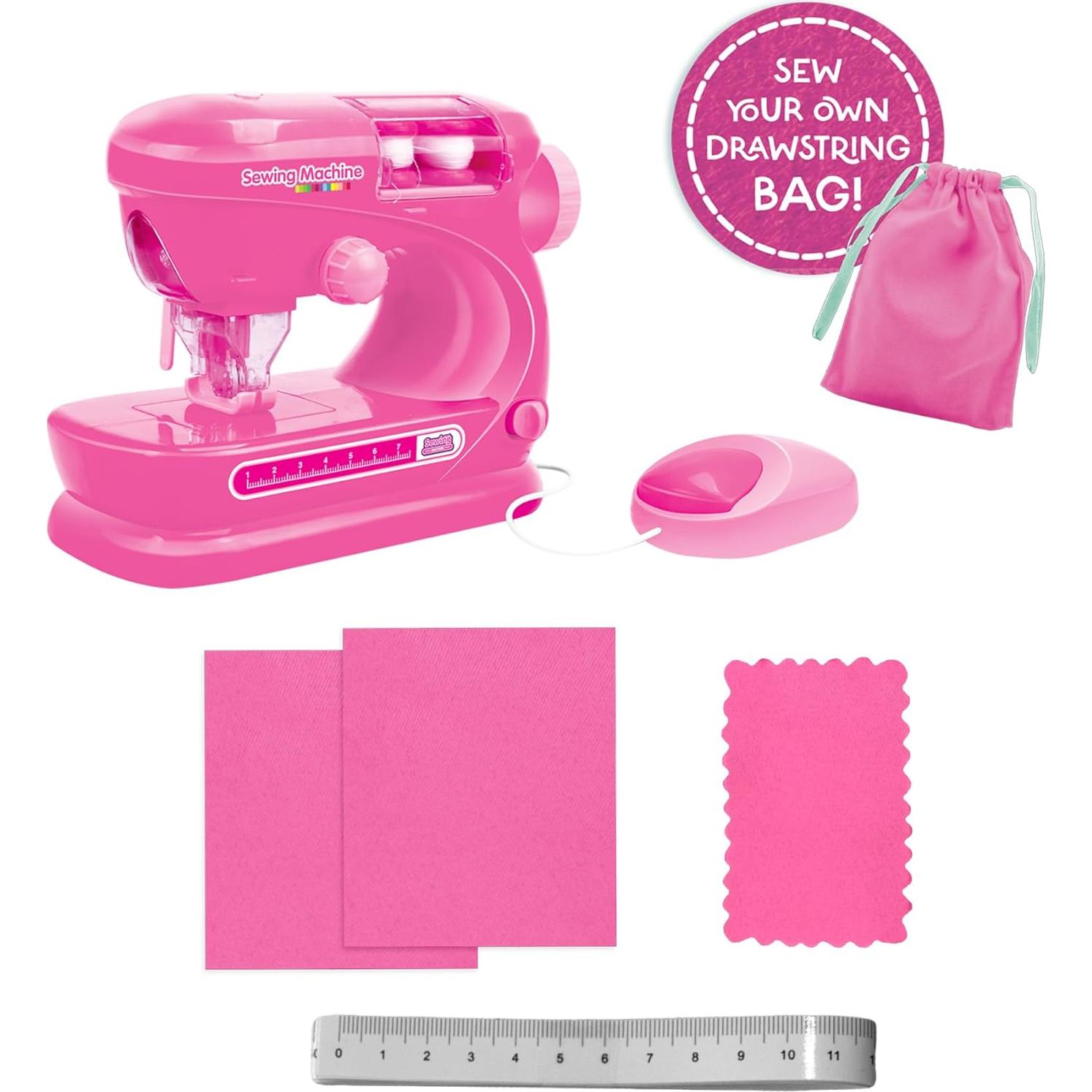 Kit de Costura para Niños Anker Play - Máquina Rosa, 7 Piezas