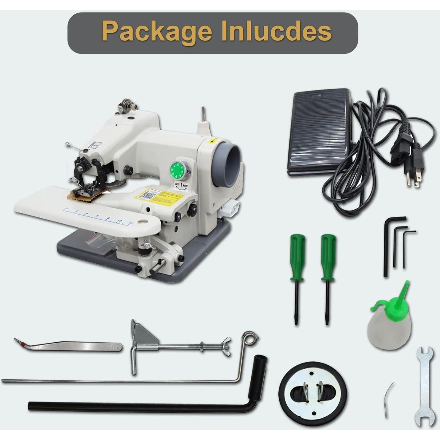 Máquina de Coser Portátil Puntada Ciega 110V 1200 PPM