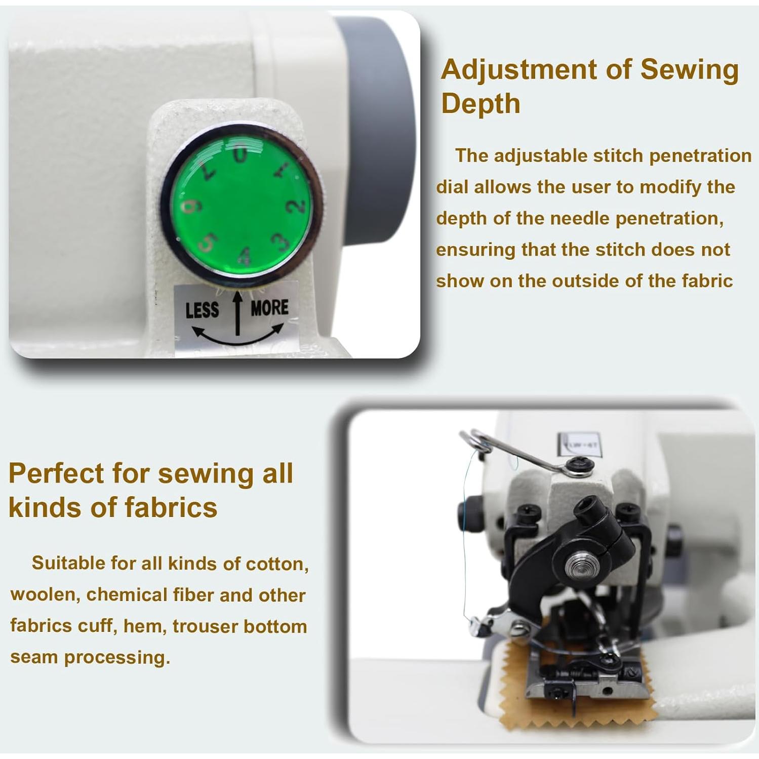 Máquina de Coser Portátil Puntada Ciega 110V 1200 PPM