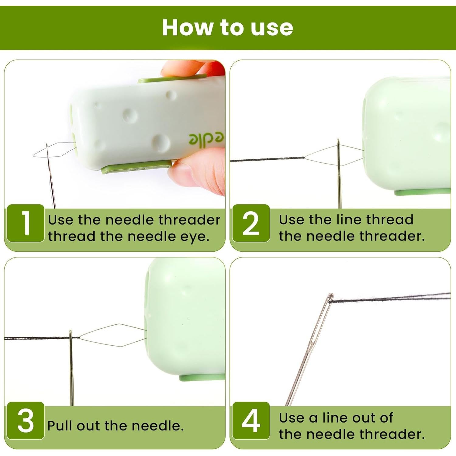 Enhebrador Automático de Agujas 3 en 1 NFAMRZCAR Verde