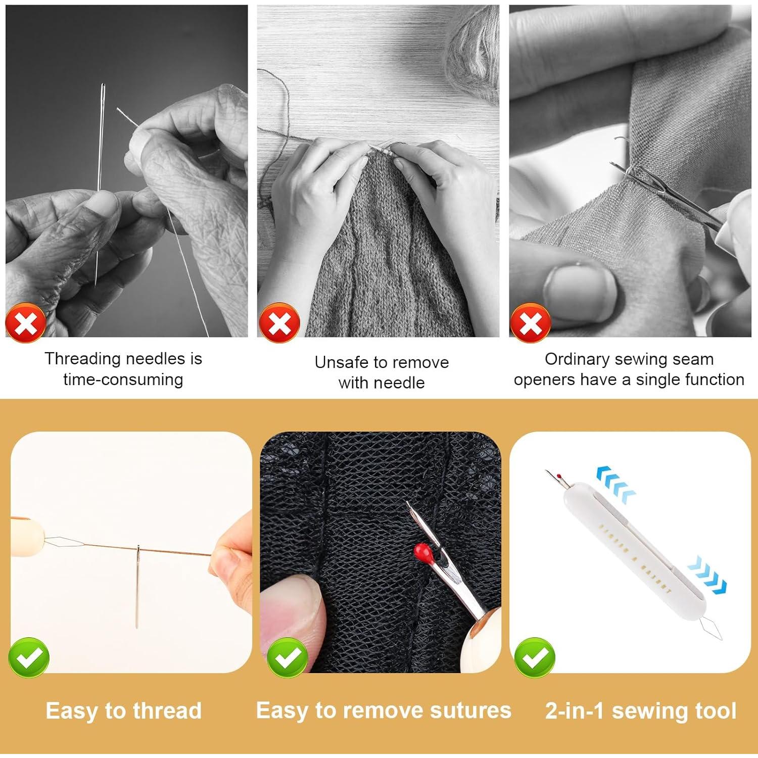 2 Piezas Enhebrador de Agujas y Descosedor NQEUEPN