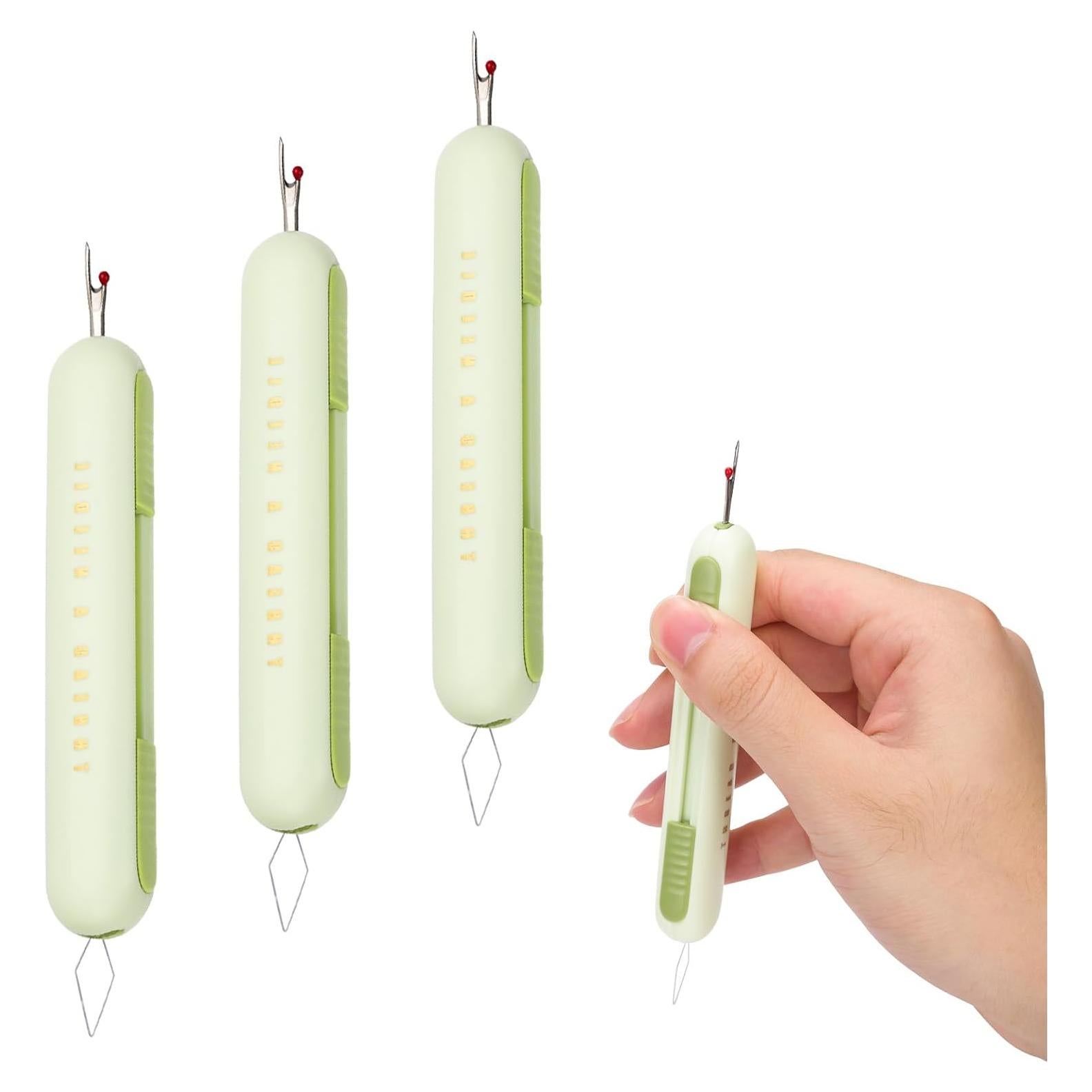 3 Piezas Deshebrador de Agujas 2 en 1 NQEUEPN Verde