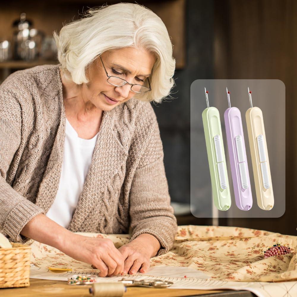 Enhebrador de Aguja 2 en 1 NQAFH Púrpura - Herramienta de Costura