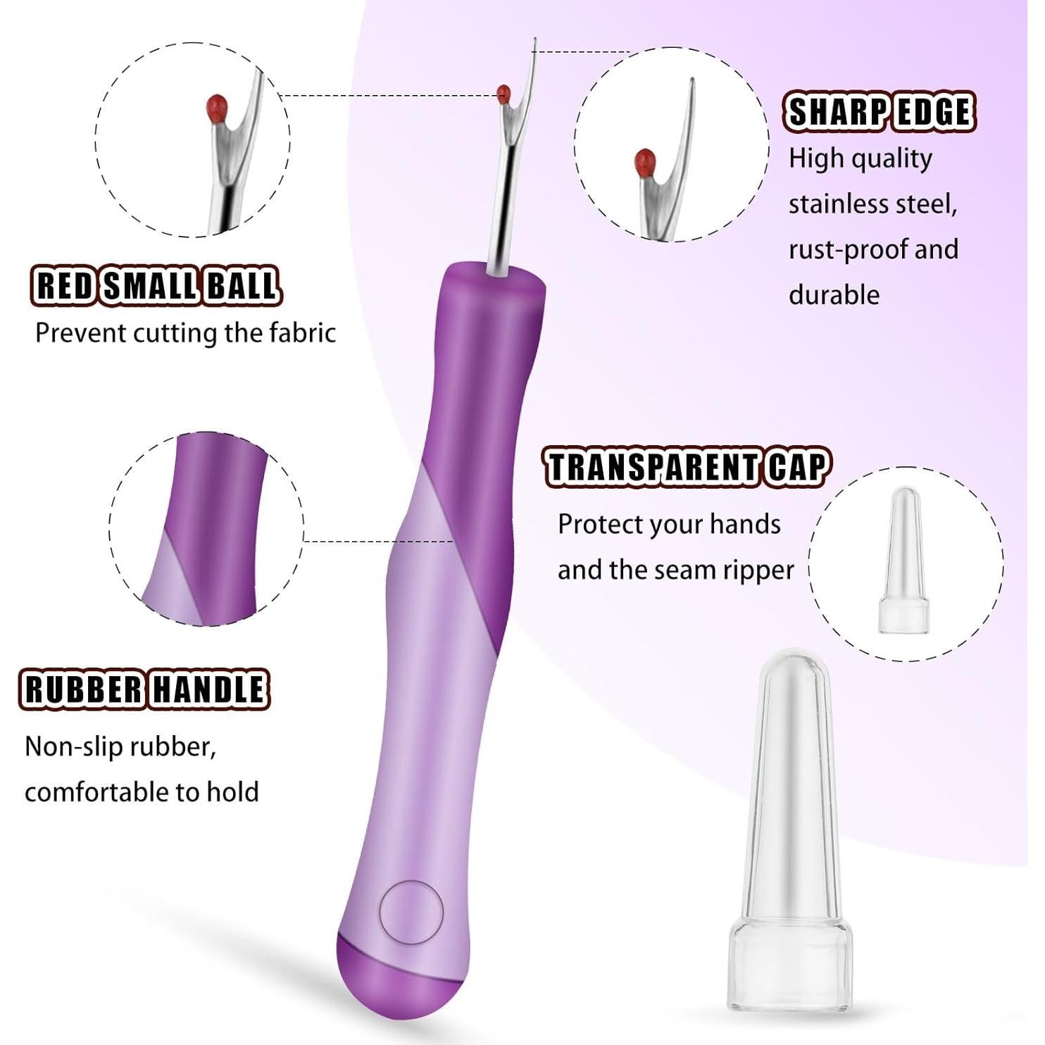 Desgarradores de Costura Giantree 2 Pcs Ergonomicos Púrpura Verde