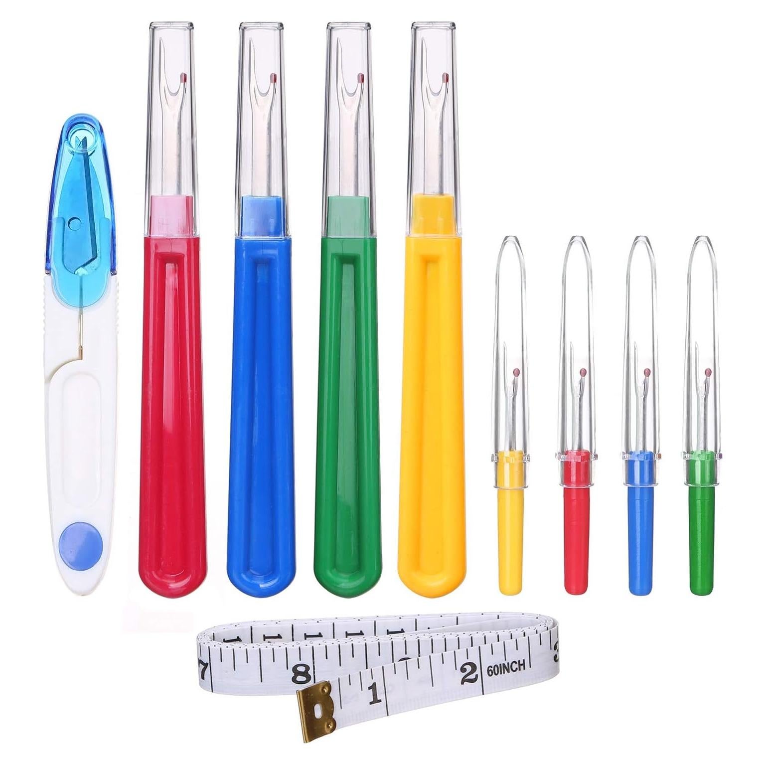 Kit de Descosedores de Costura Elisel 10 Piezas con Tijera y Cinta Métrica