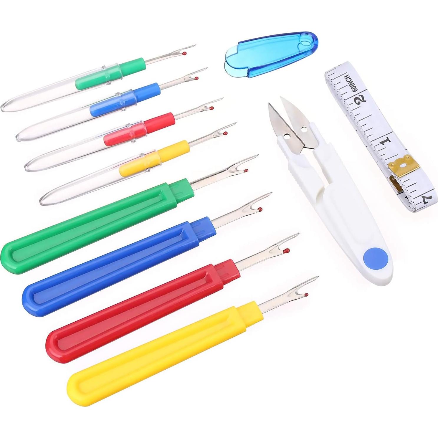 Kit de Descosedores de Costura Elisel 10 Piezas con Tijera y Cinta Métrica