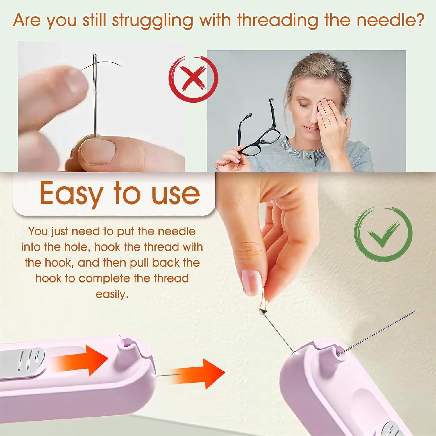 Enhebrador de Aguja y Desgarrador 2 en 1 Mejorado - 3 Piezas