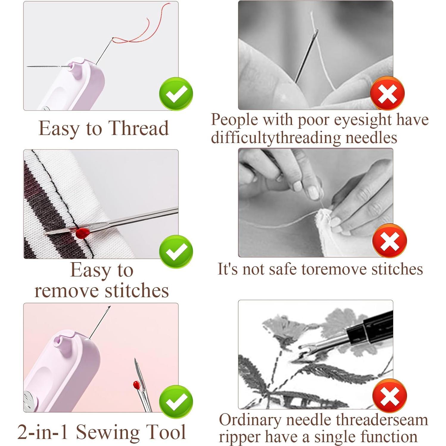 Enhebrador de Aguja y Desgarrador 2 en 1 Mejorado - 3 Piezas