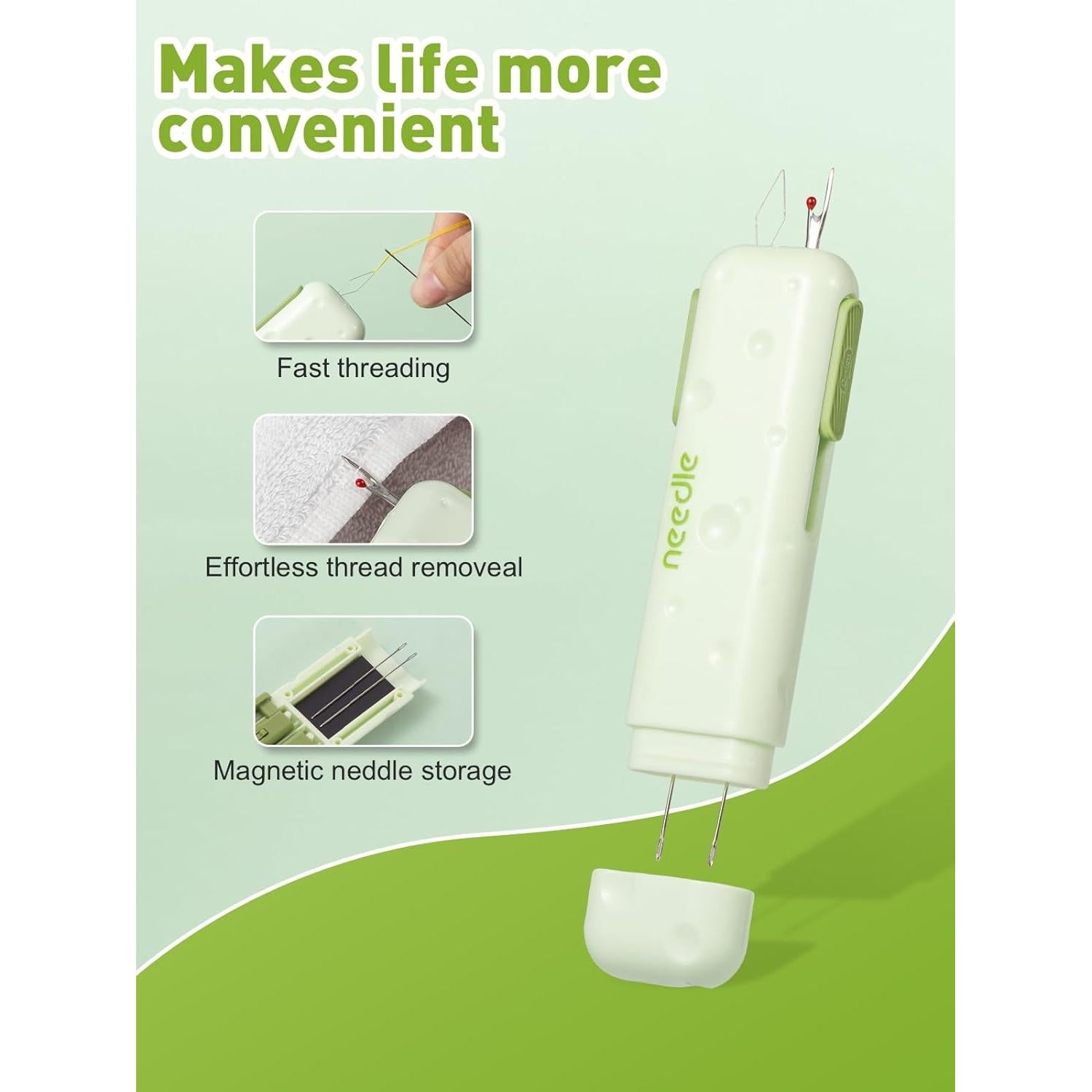 Enhebrador Automático de Agujas Avsty 3 en 1 con Almacenamiento