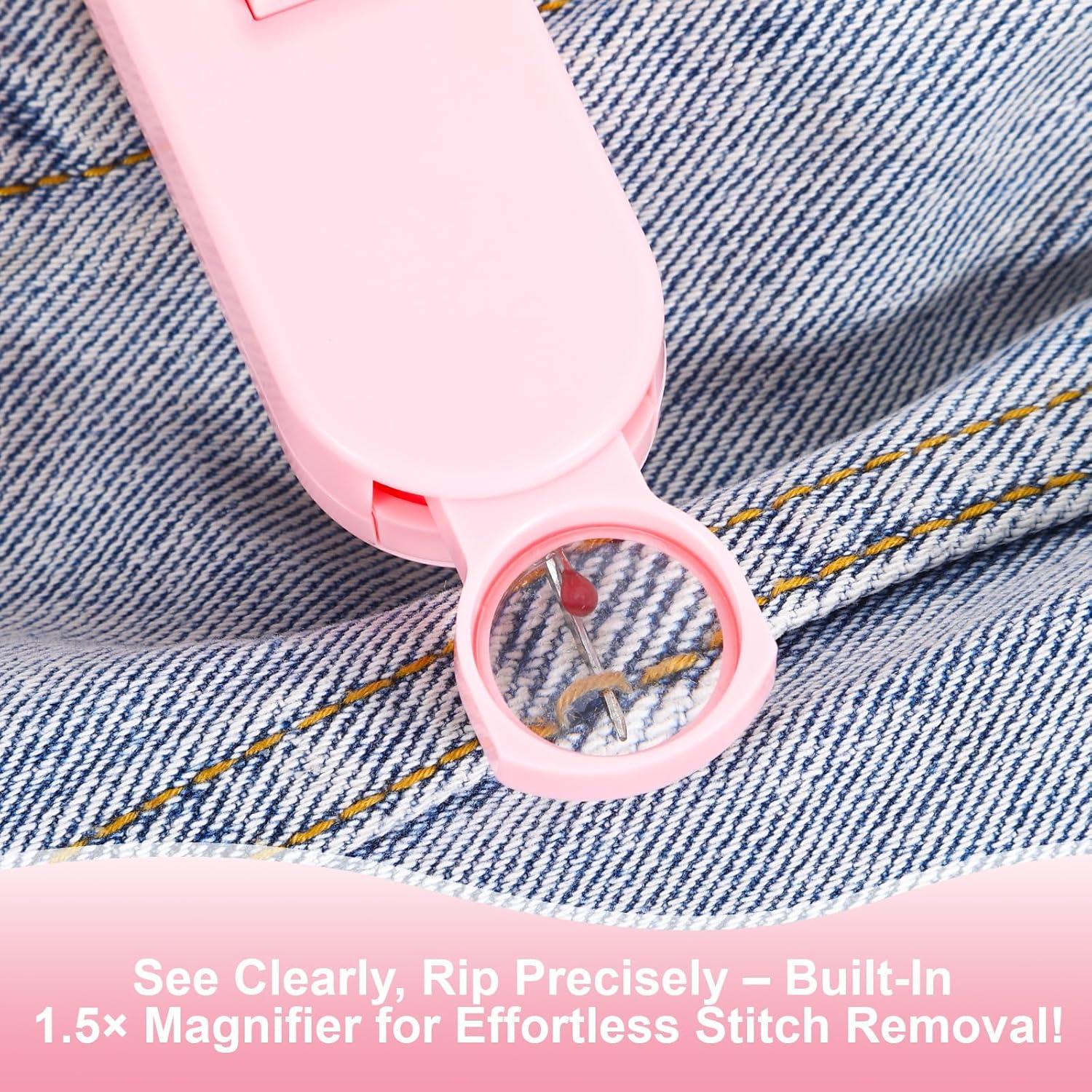 Kit de Costura 24 Piezas con Desgarrador y Enhebradores Rosa