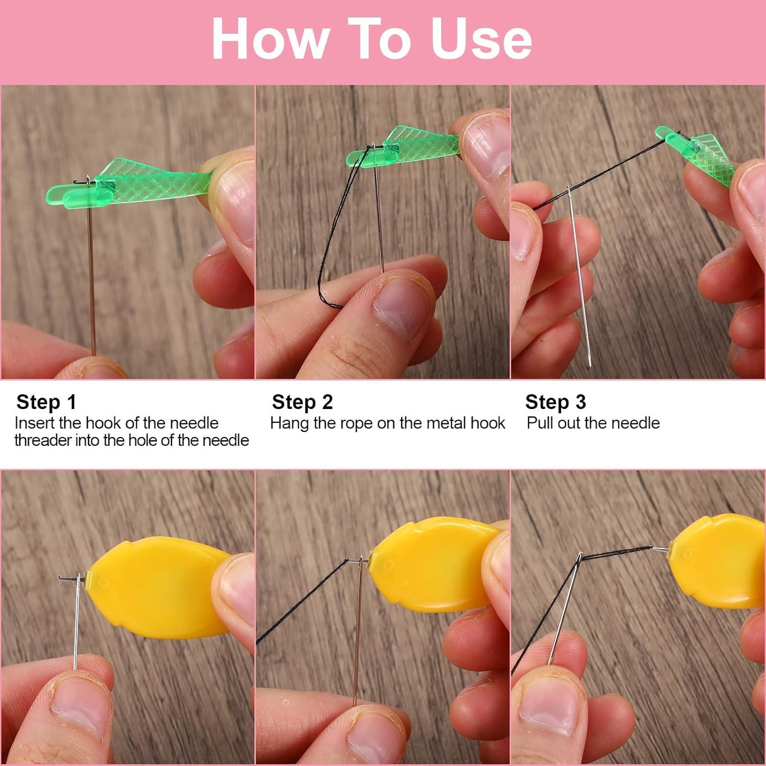 Kit de Costura 24 Piezas con Desgarrador y Enhebradores Rosa