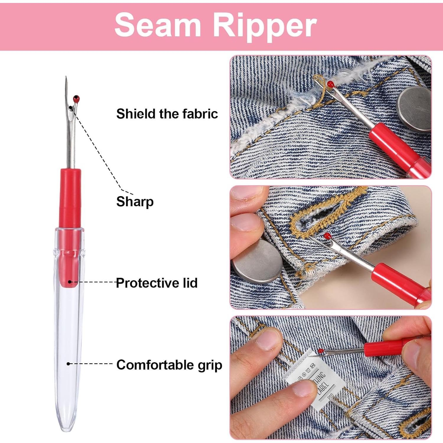 Kit de Costura 24 Piezas con Desgarrador y Enhebradores Rosa