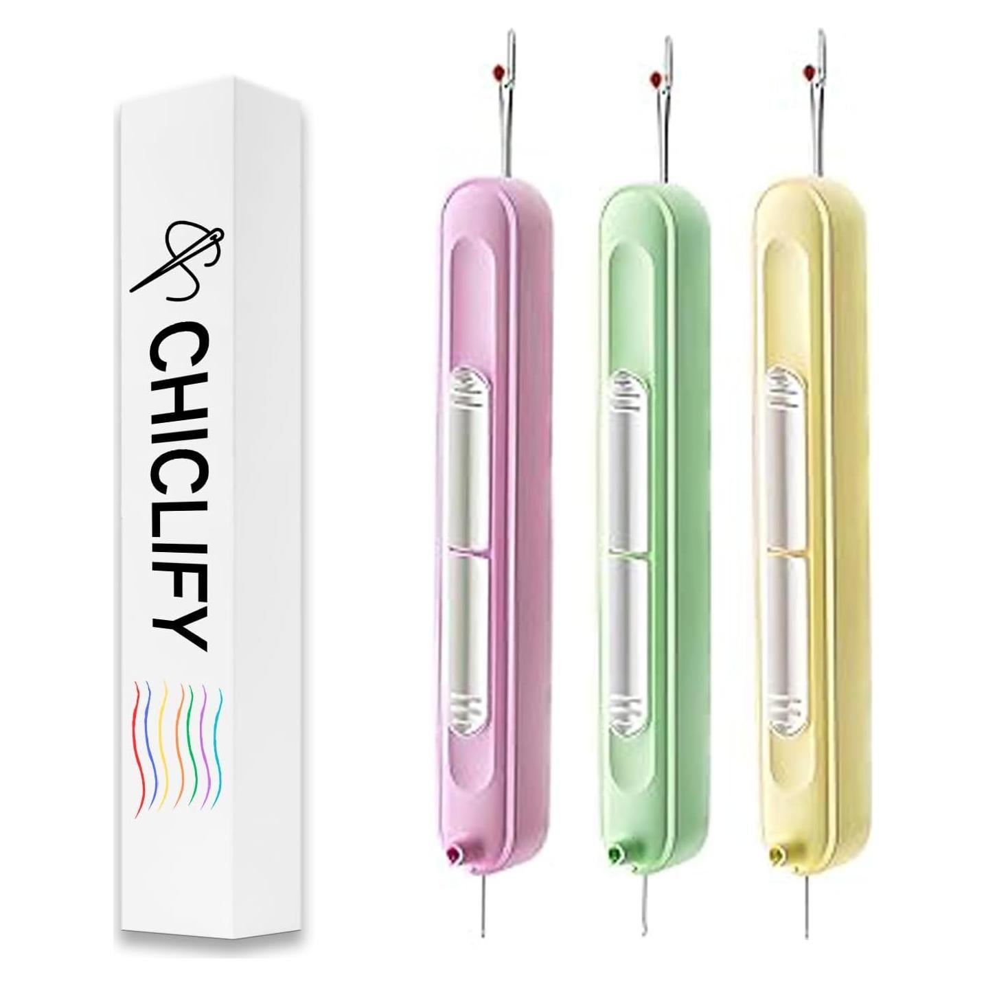 Chiclify Enhebrador de Agujas 2 en 1 Herramienta de Costura
