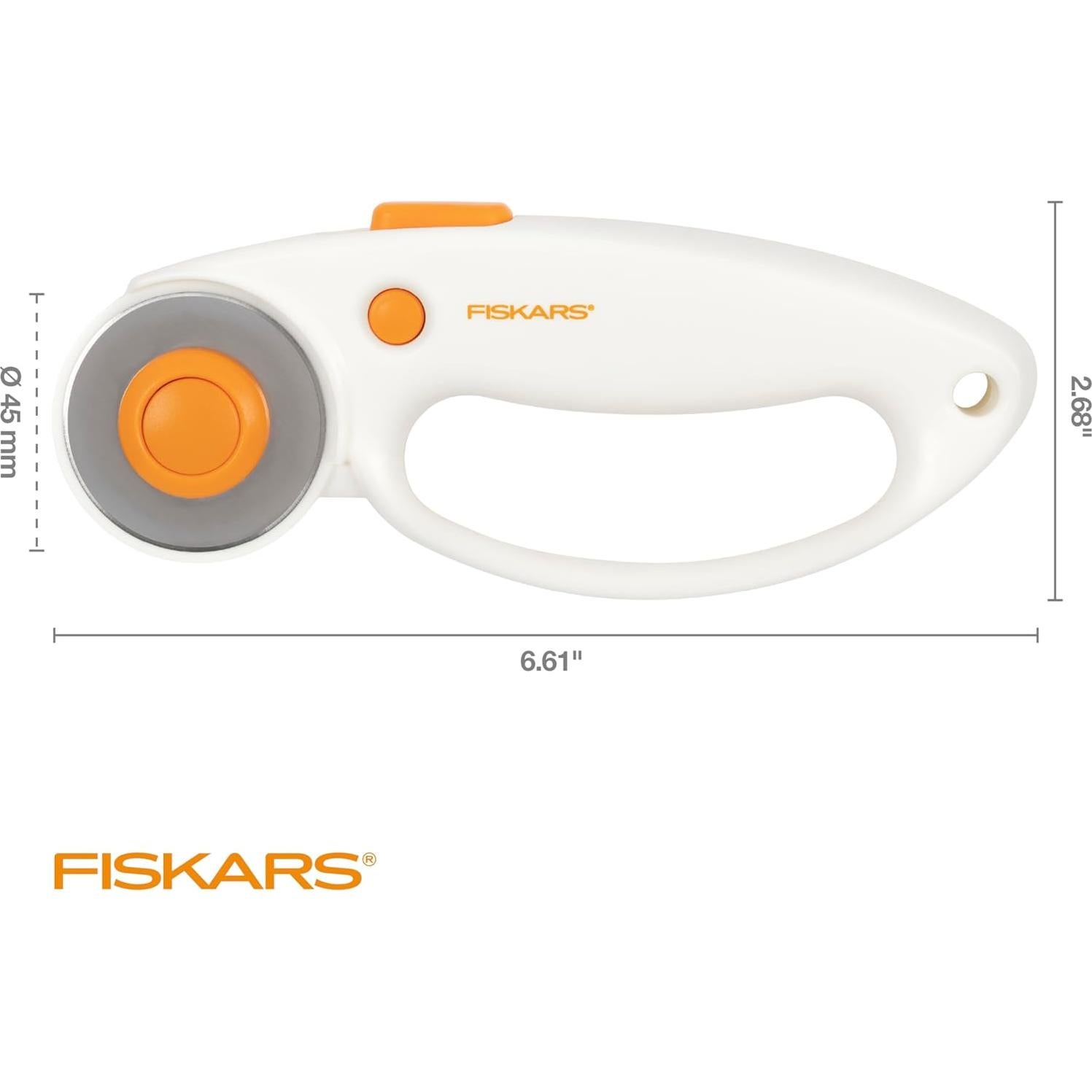 Cortador Rotativo Fiskars 45mm con Mango Ergonómico para Tela
