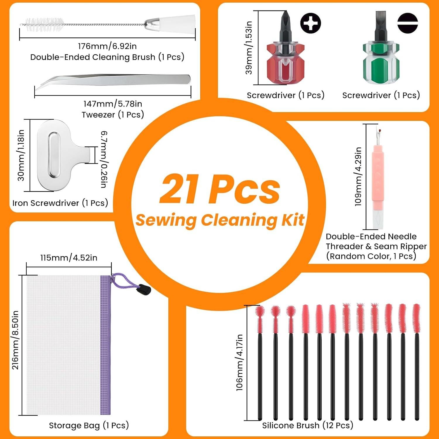 Kit de Limpieza para Máquina de Coser MARRTEUM 21 Piezas