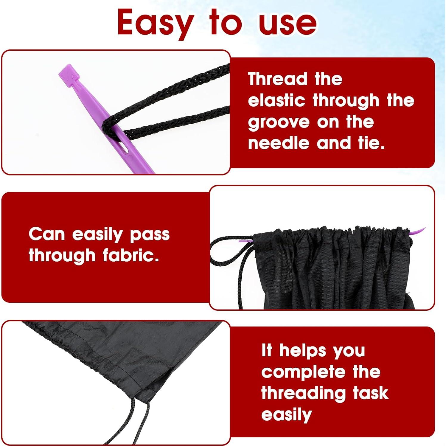 2 Agujas de Coser de Plástico Moradas con Bolsa de Almacenamiento