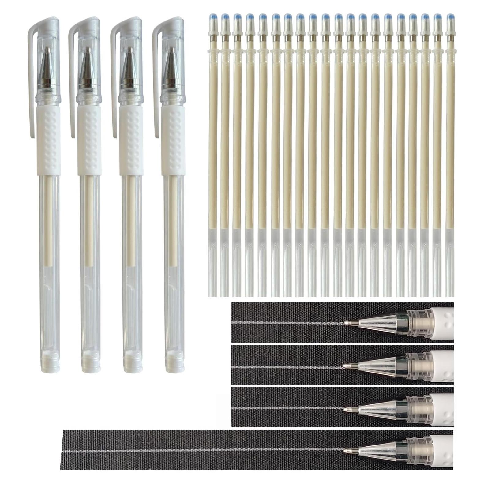 4 Bolígrafos Borrables por Calor Dinggaogao con 20 Recargas Blancas