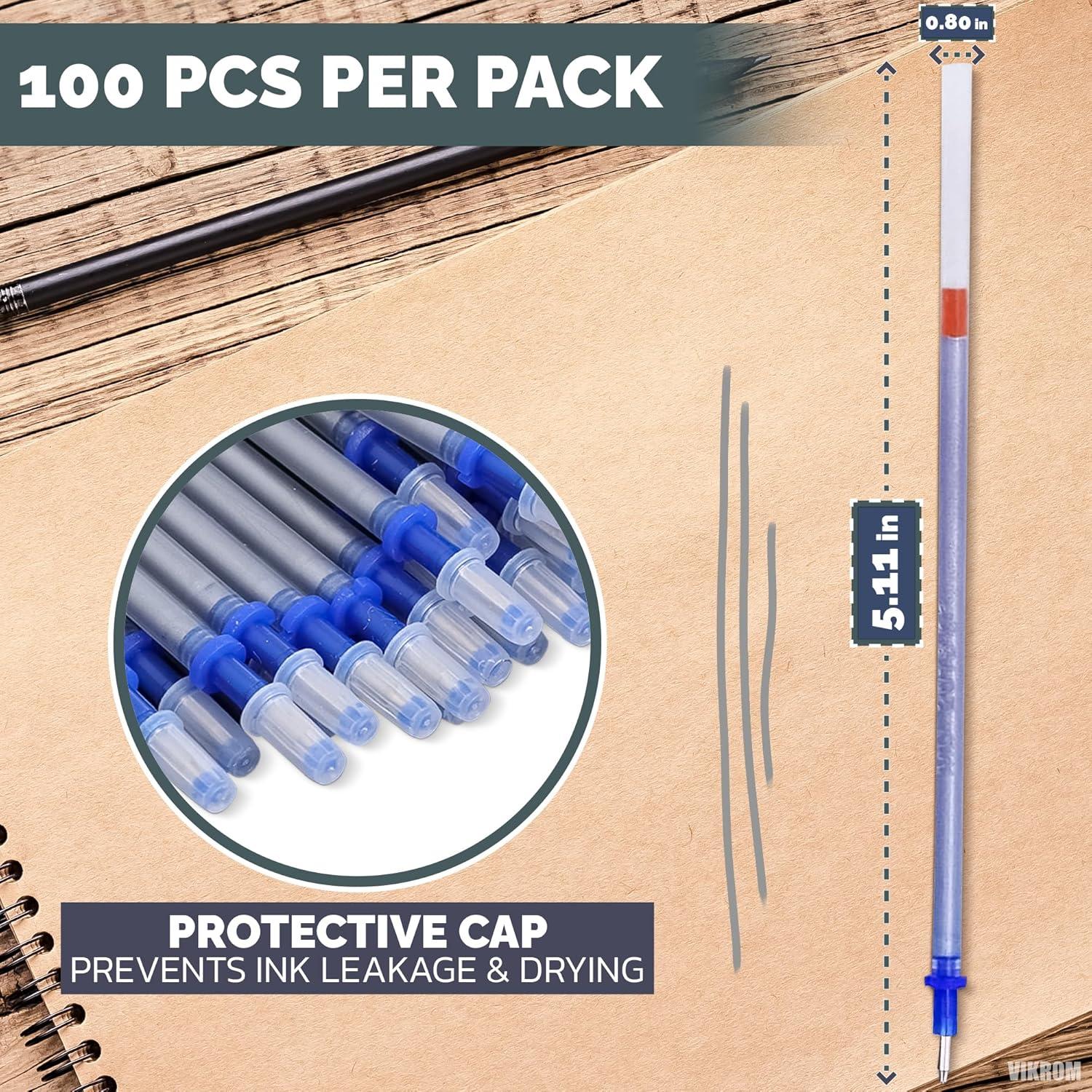 Recargas de Pluma de Tela Plateadas VIKROM - 100 Piezas 13 cm