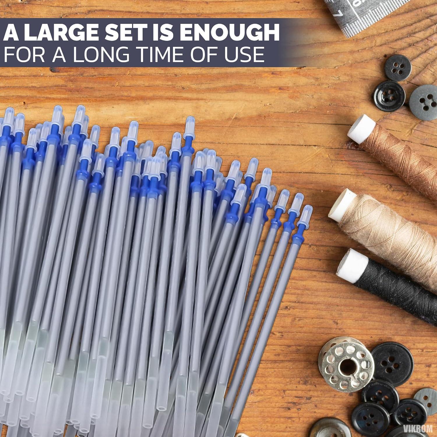 Recargas de Pluma de Tela Plateadas VIKROM - 100 Piezas 13 cm