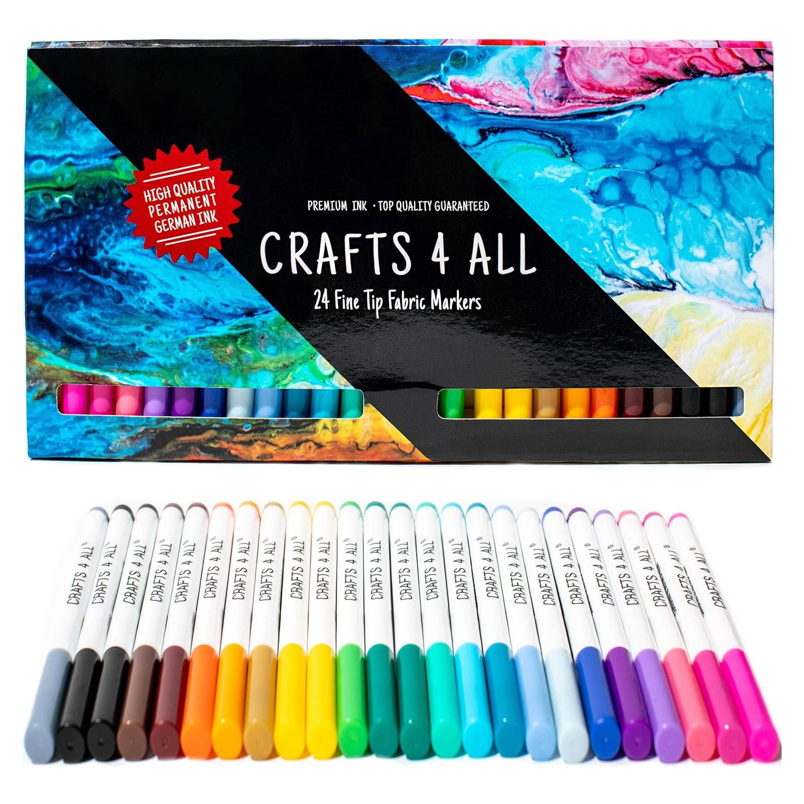 Marcadores de Tela Crafts 4 All - Paquete de 24 Multicolor