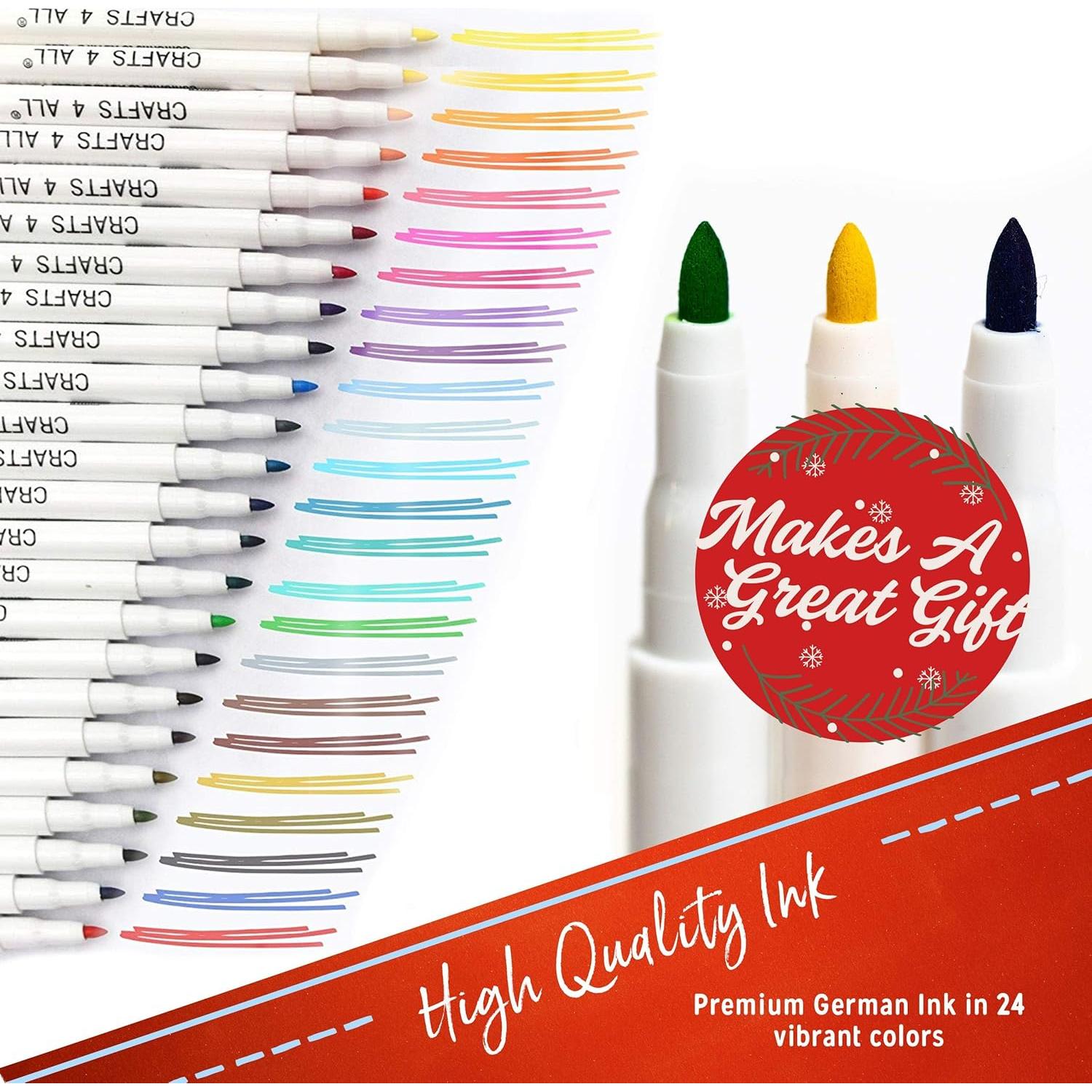 Marcadores de Tela Crafts 4 All - Paquete de 24 Multicolor