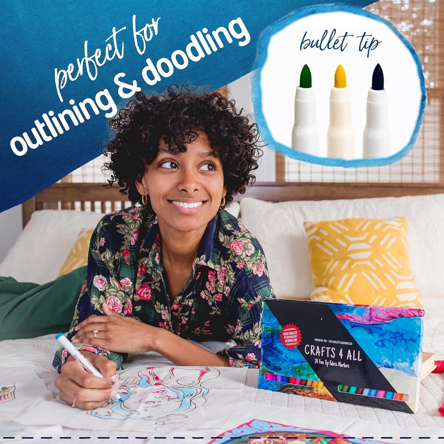 Marcadores de Tela Crafts 4 All - Paquete de 24 Multicolor