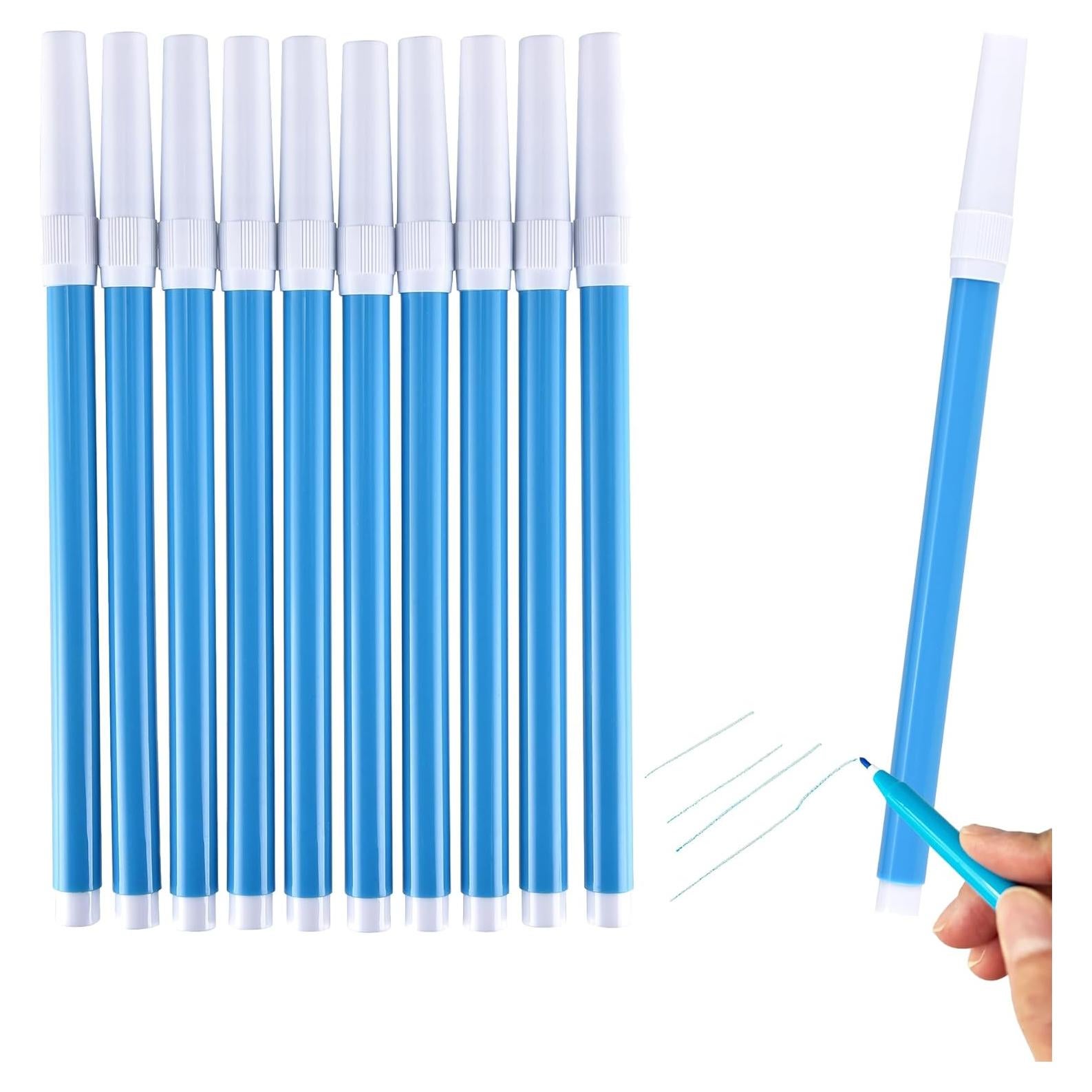 10 Marcadores de Tela Azules Lavables Mijianchuiyan 81.9g