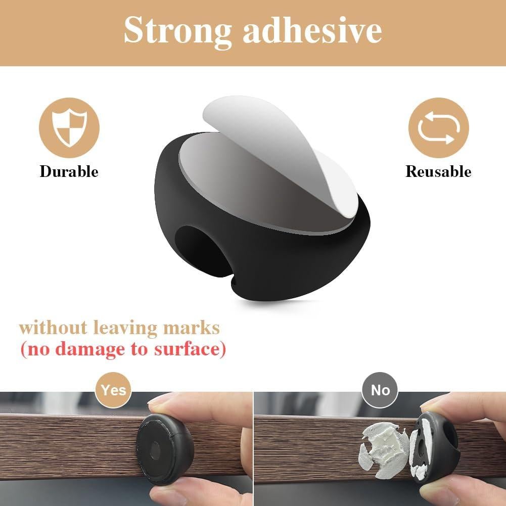 Clips para Cables Shintop, 16 Organizadores Adhesivos Negros