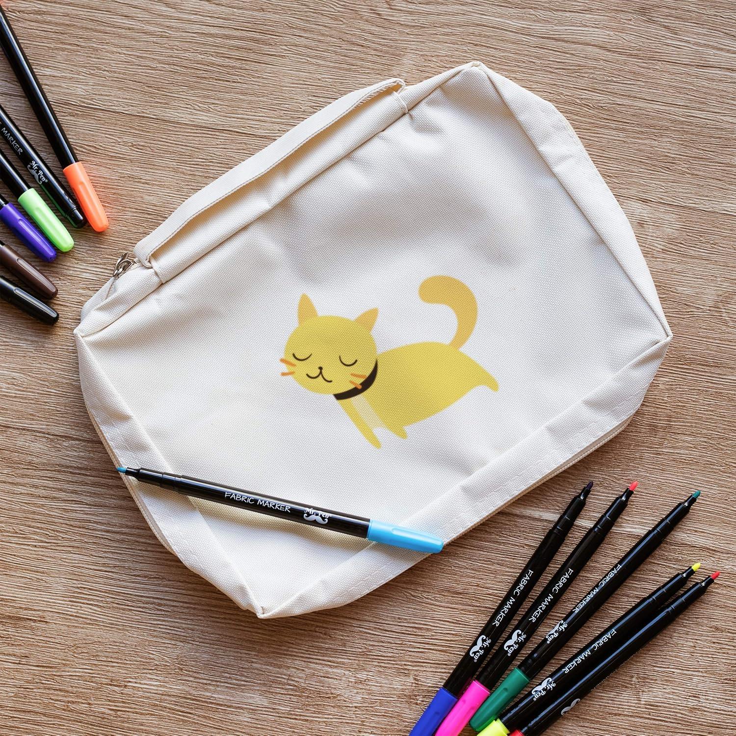 Marcadores de Tela Permanentes Mr. Pen - Paquete de 12 Colores