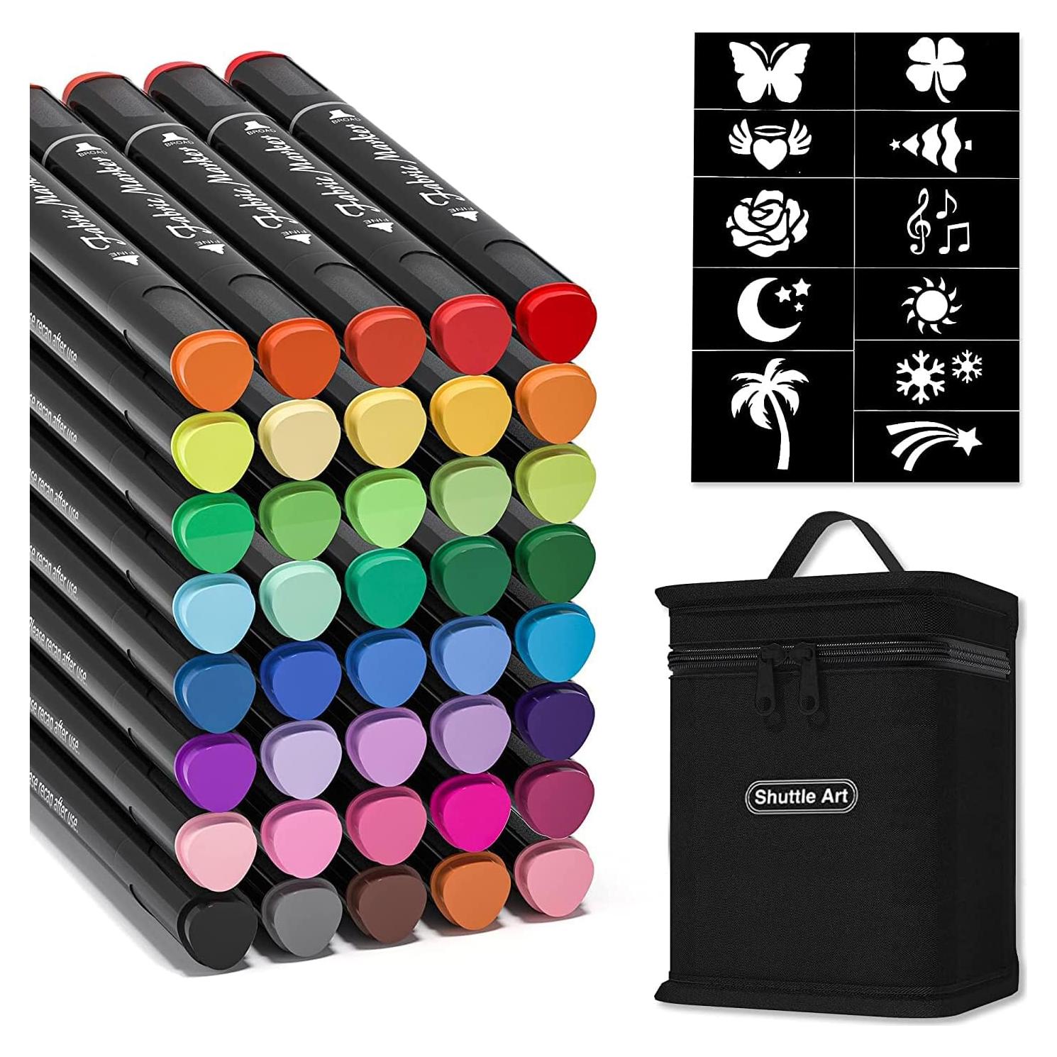 Marcadores de Tela Shuttle Art, 40 Colores, No Tóxicos