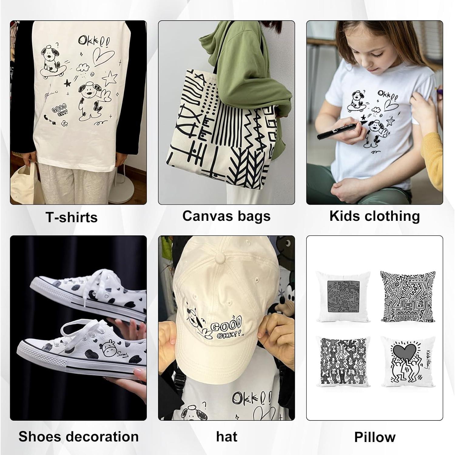 Marcadores de Tela Negros GPLMQ - Doble Punta 1-3mm, 6 Unidades