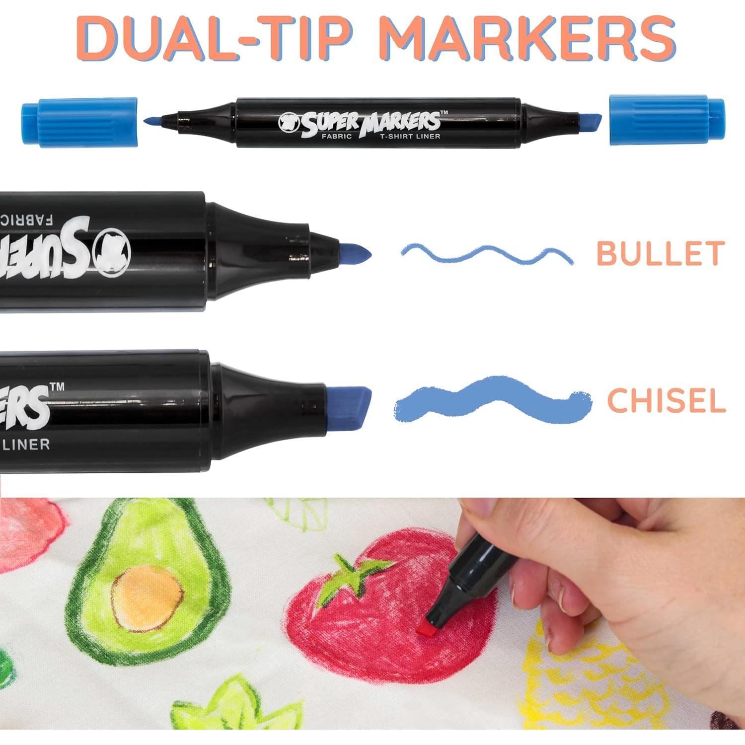 Juego de Marcadores de Tela U.S. Art Supply 20 Colores Doble Punta