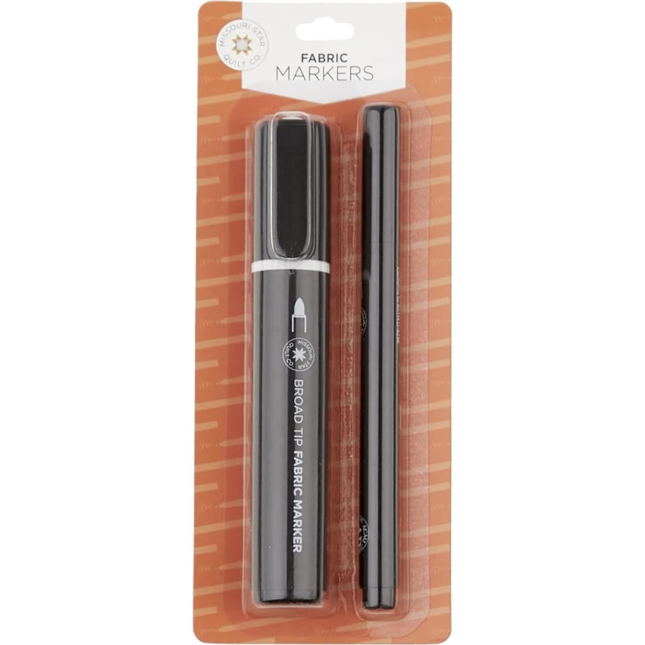 Marcadores de Tela Negros 2 Paquete - Punta Ancha y Fina