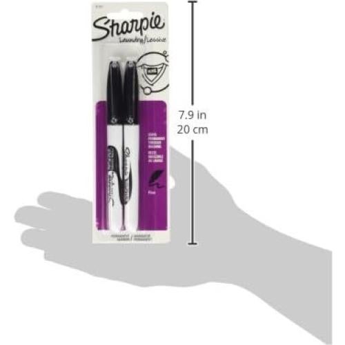 Marcadores de lavandería Sharpie Rub-a-Dub Negro 2 unidades