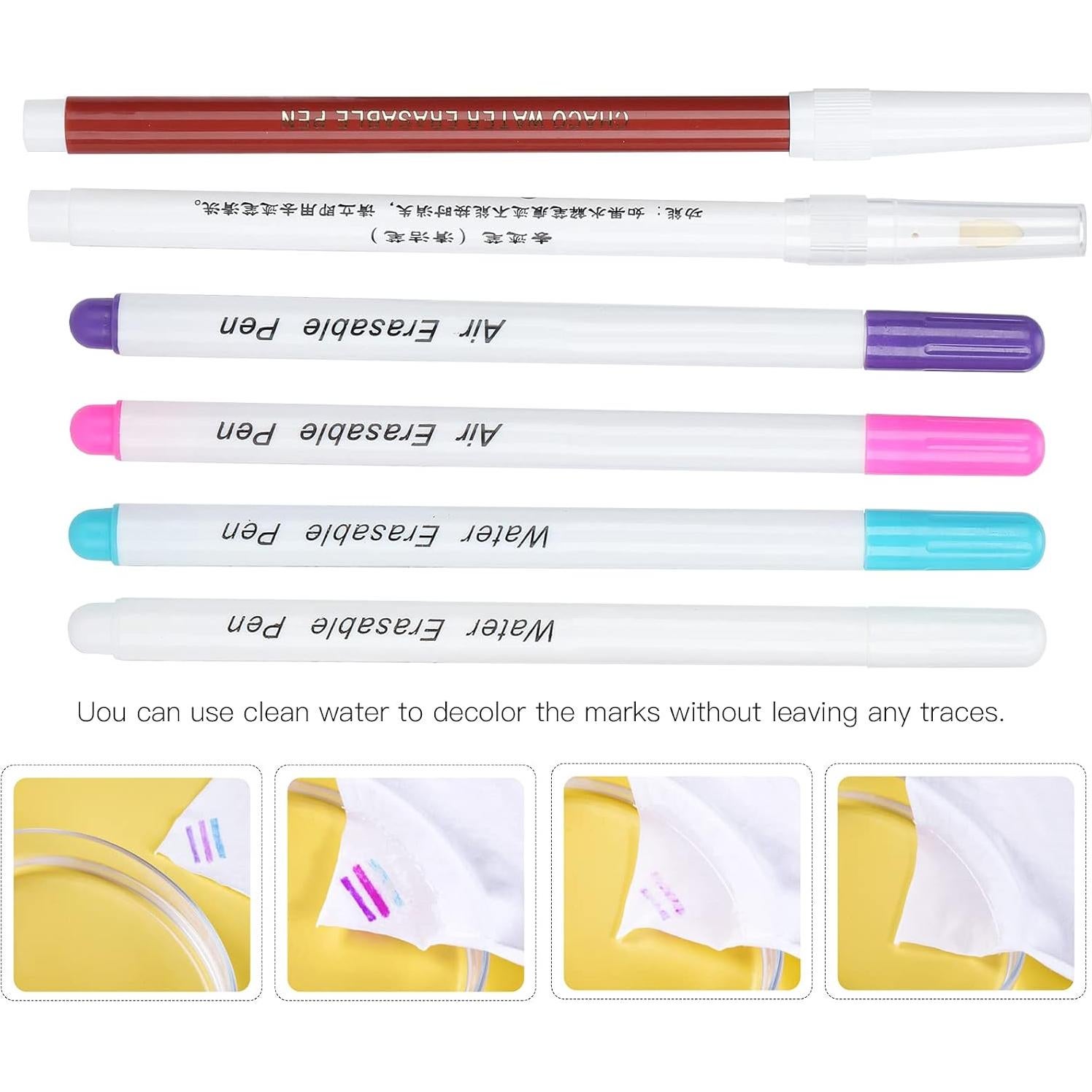 Conjunto de 6 bolígrafos borrables Zerodis - Tinta soluble en agua