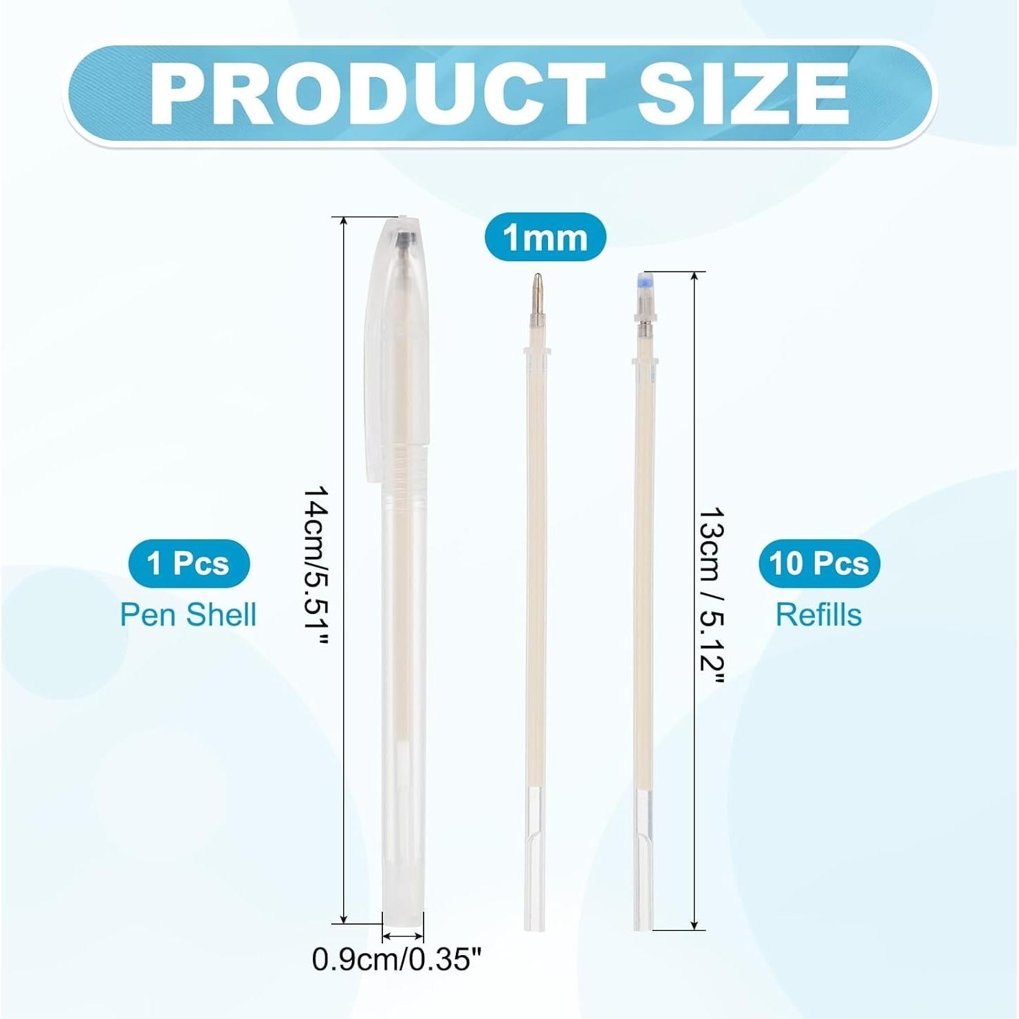 Recargas de Bolígrafos Borrables PATIKIL 10 Pcs 1mm Beige