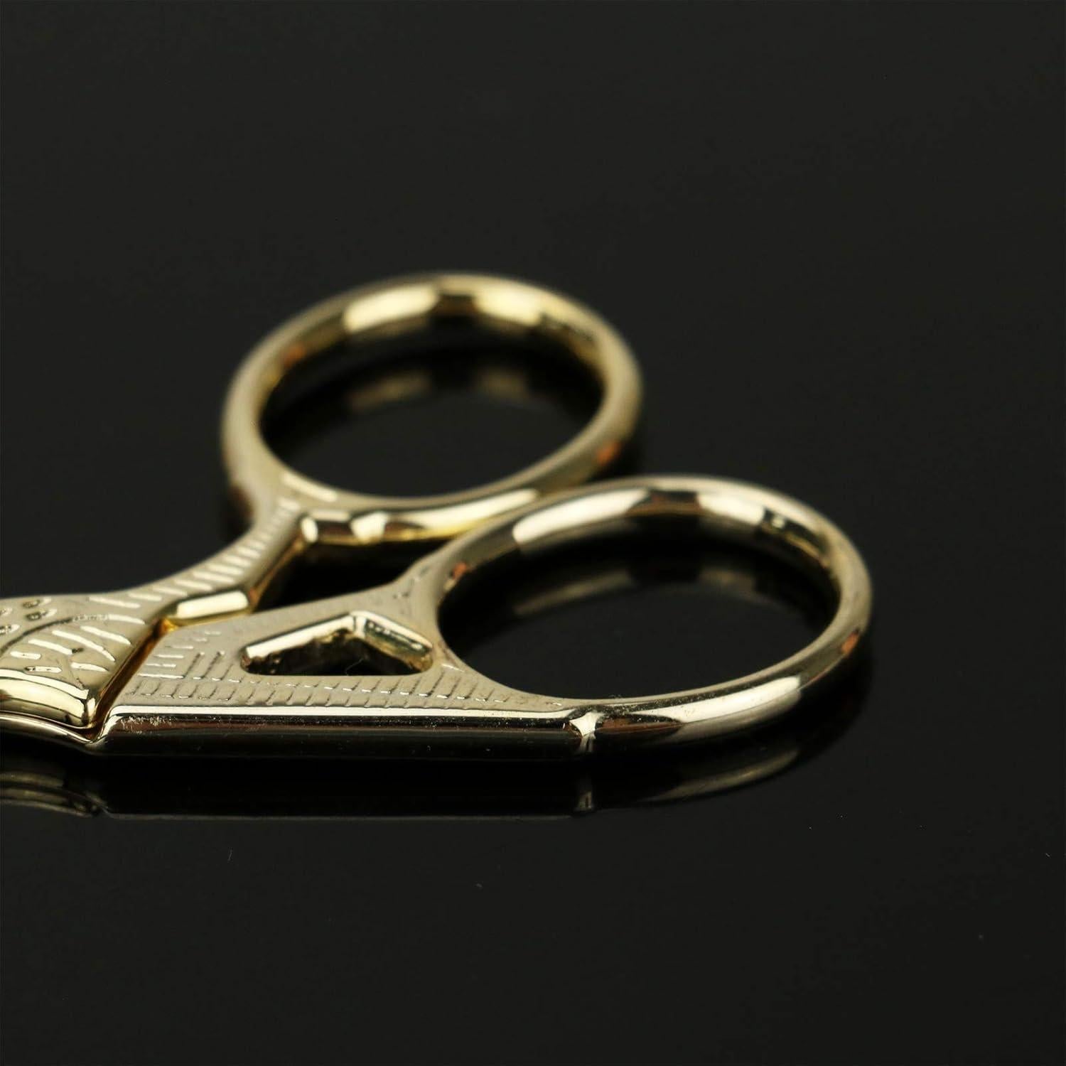 Tijeras de Bordado AQUEENLY 2 Pcs Acero Inoxidable Dorado 10 cm