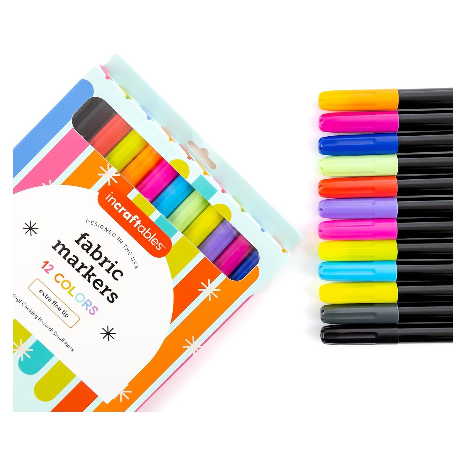 Marcadores de Tela Permanentes Incraftables - 12 Colores Multicolor