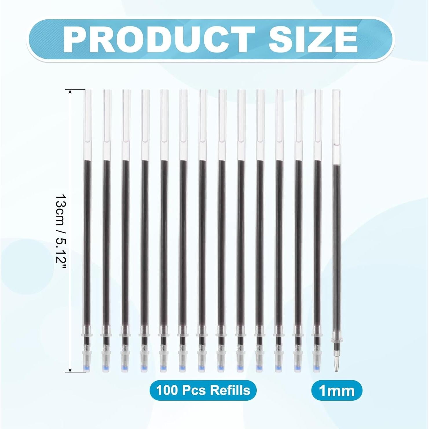 Recargas de Bolígrafos Borrables PATIKIL 100 Pcs 1mm Tinta Negra