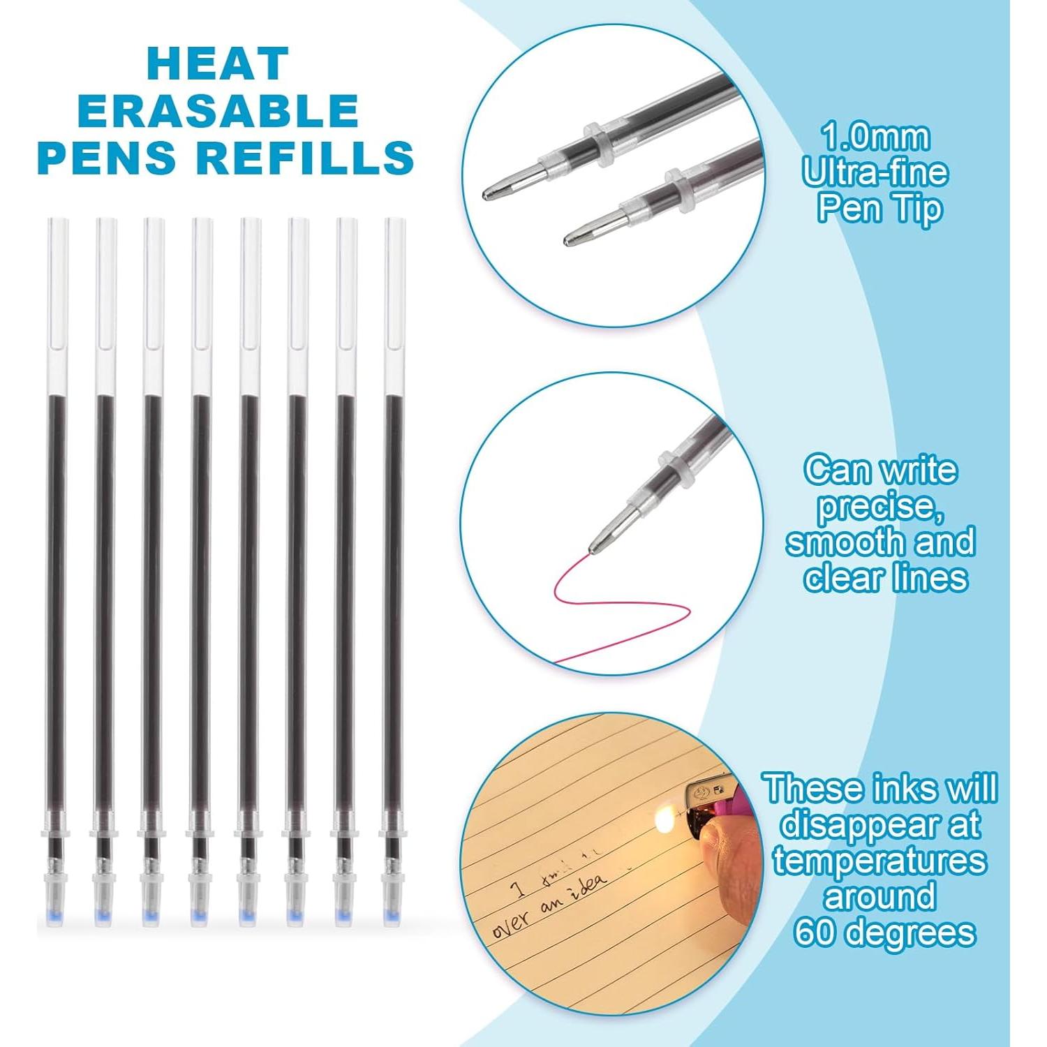 Recargas de Bolígrafos Borrables PATIKIL 100 Pcs 1mm Tinta Negra