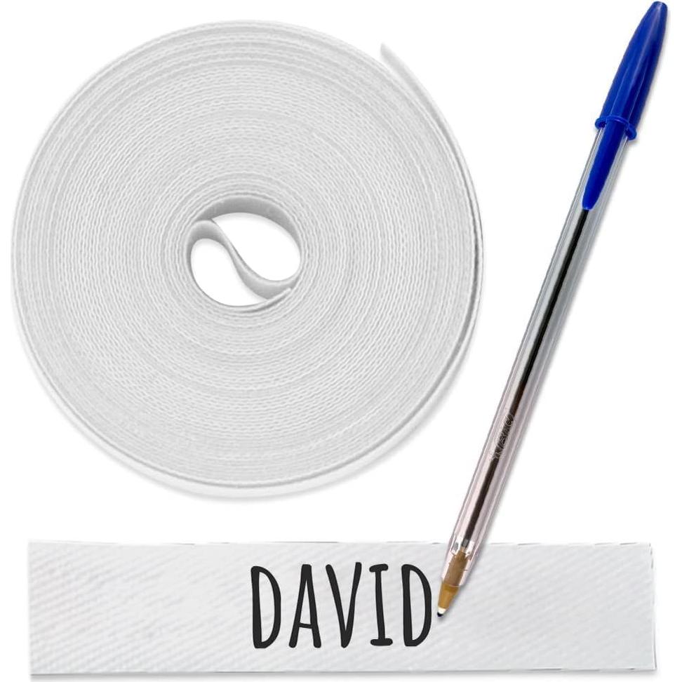 Cinta para Escribir Haberdashery Online 3m x 1cm Algodón Blanca