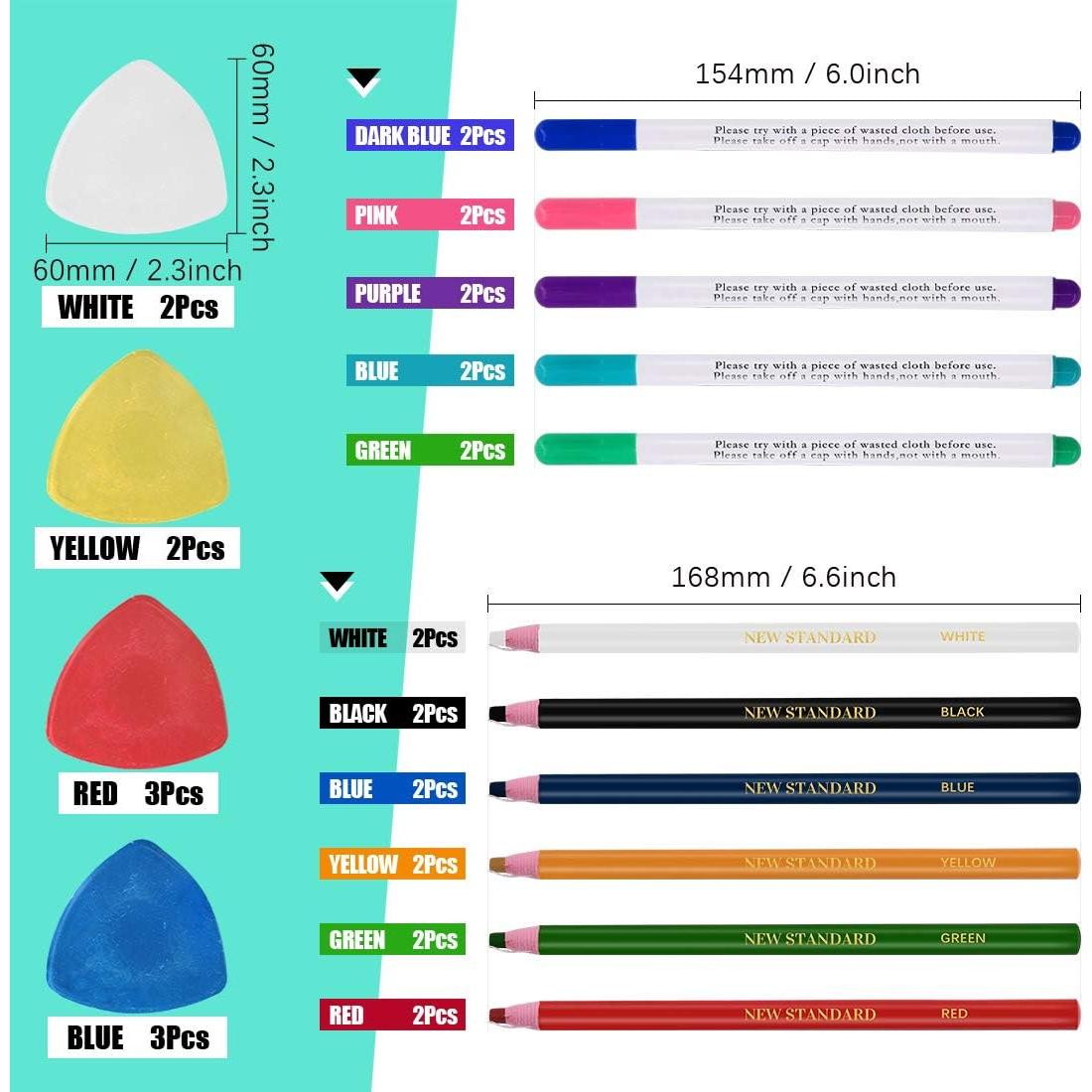 Kit de Herramientas de Costura Swpeet 32 Piezas Tiza y Lápiz