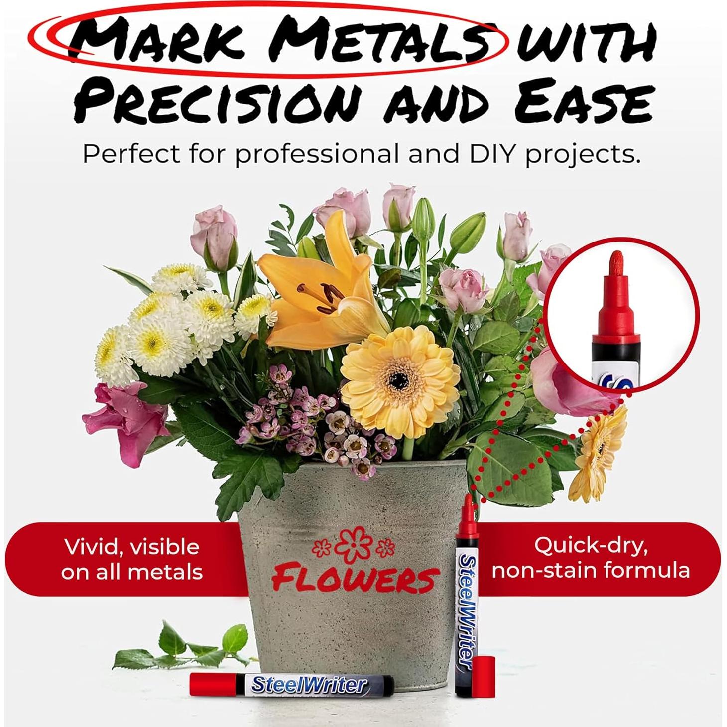 Bolígrafo de Pintura para Metal Rainbow - Rojo - 1 Unidad