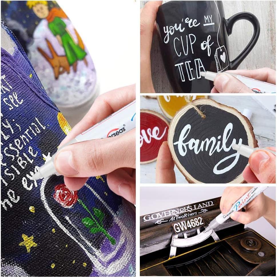 Marcadores de Pintura Permanente Roja Overseas - Paquete de 6