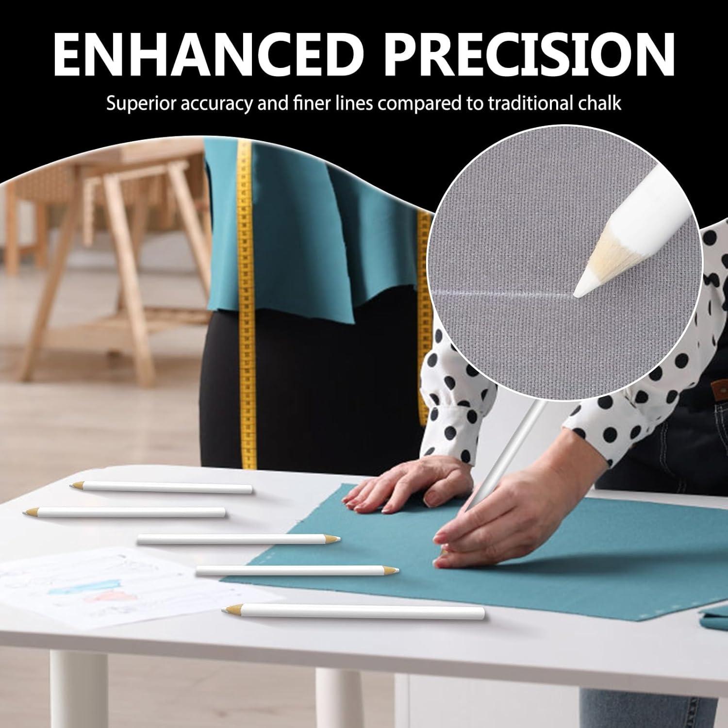 20 Lápices de Tiza para Tela Blancos YFANITI - Precisión y Versatilidad