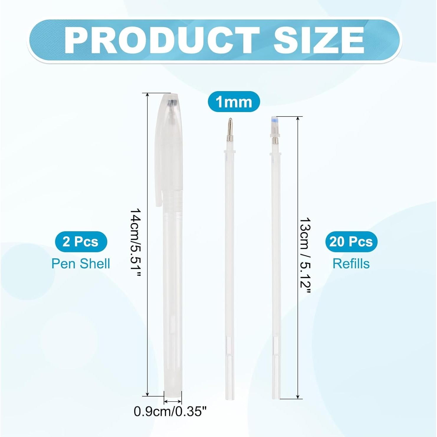 Recargas de Bolígrafos Borrables PATIKIL 20 Pcs 1mm Tinta Blanca