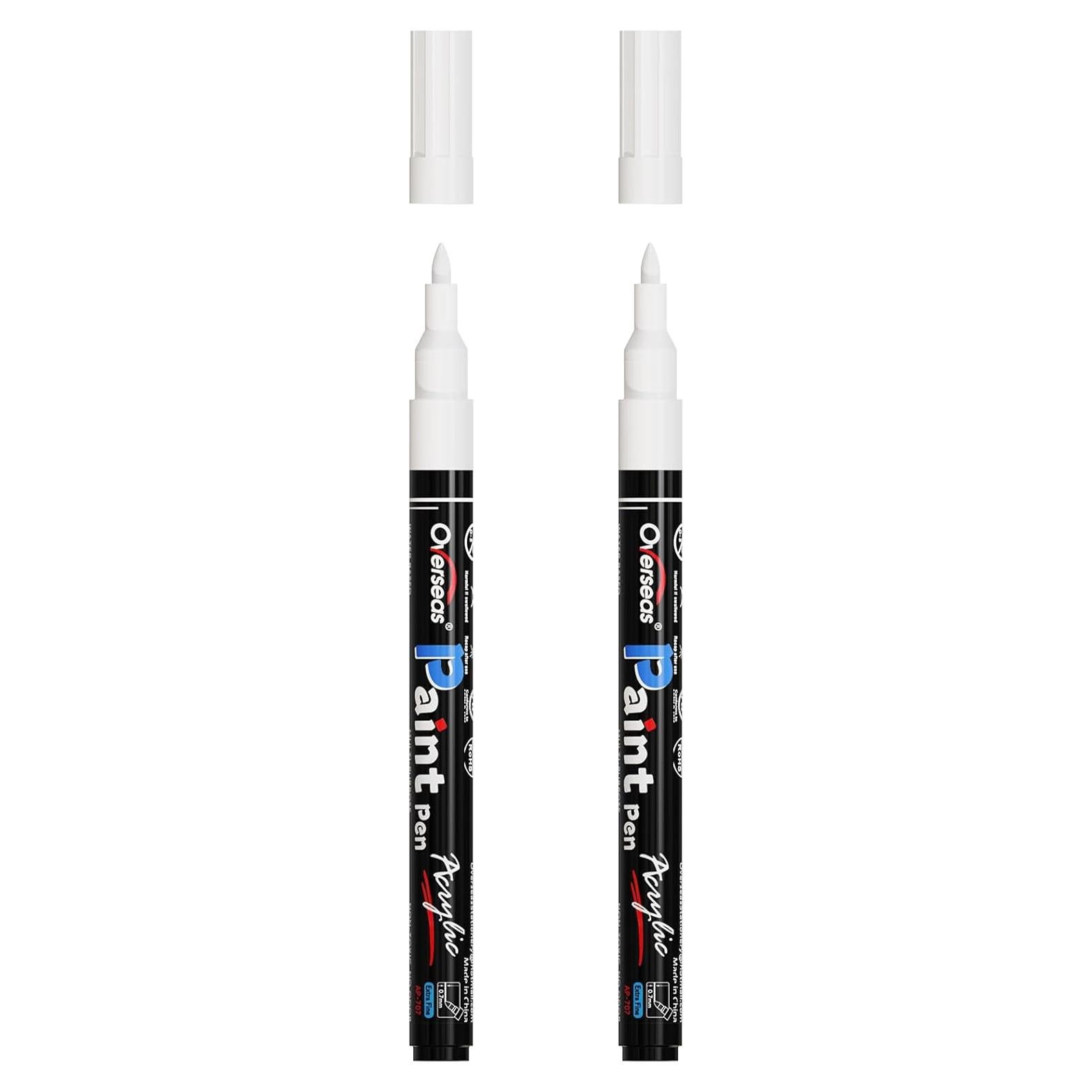 Marcadores de Pintura Acrílica Blanca Overseas 2 Unidades 0.7mm