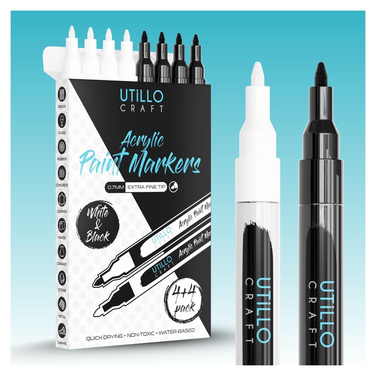 Bolígrafos de Pintura Acrílica Utillo Craft 0.7mm Paquete de 8