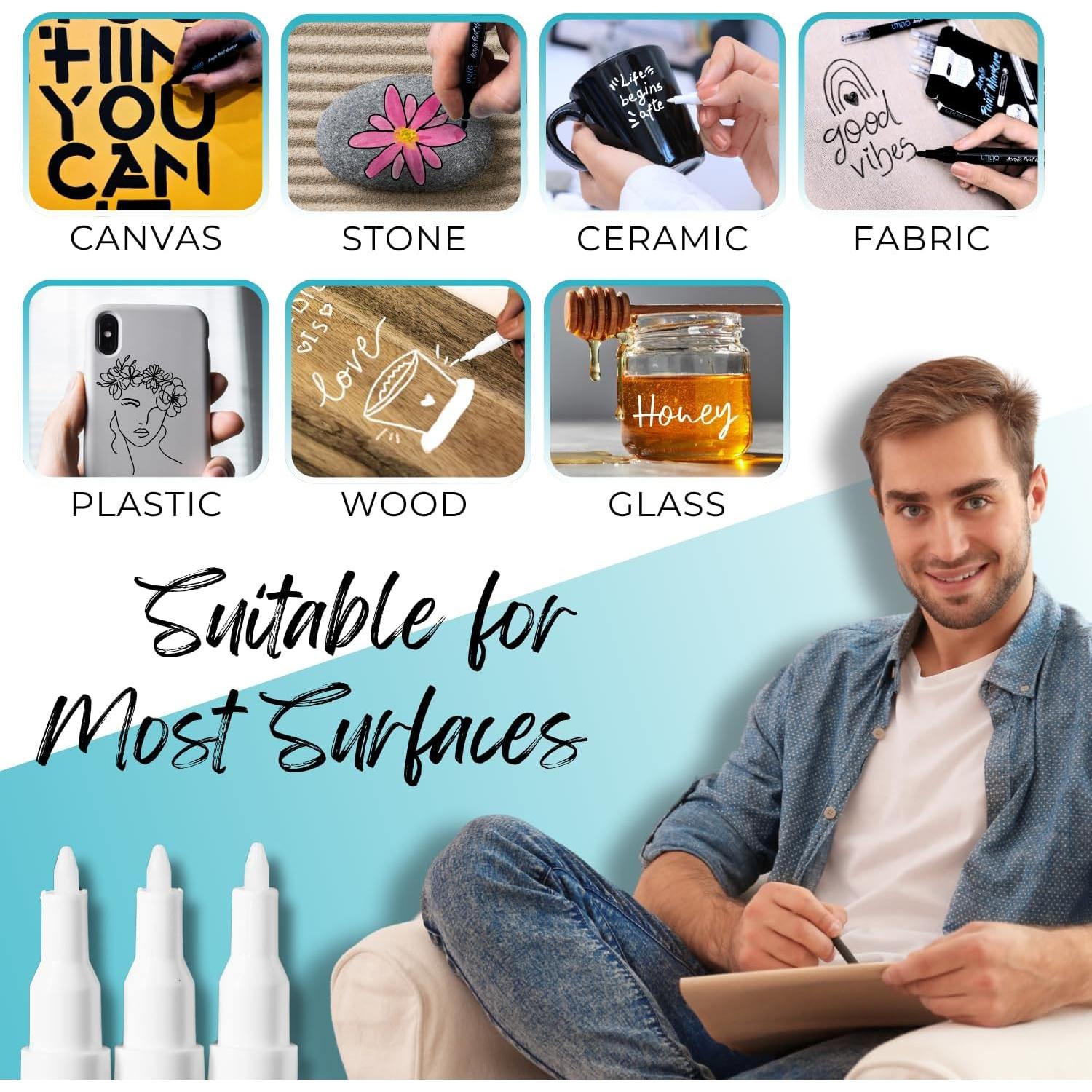 Bolígrafos de Pintura Acrílica Utillo Craft 0.7mm Paquete de 8