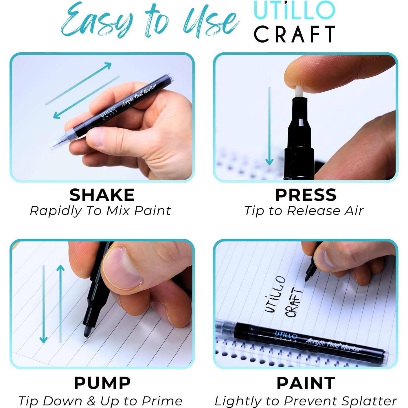 Bolígrafos de Pintura Acrílica Utillo Craft 0.7mm Paquete de 8